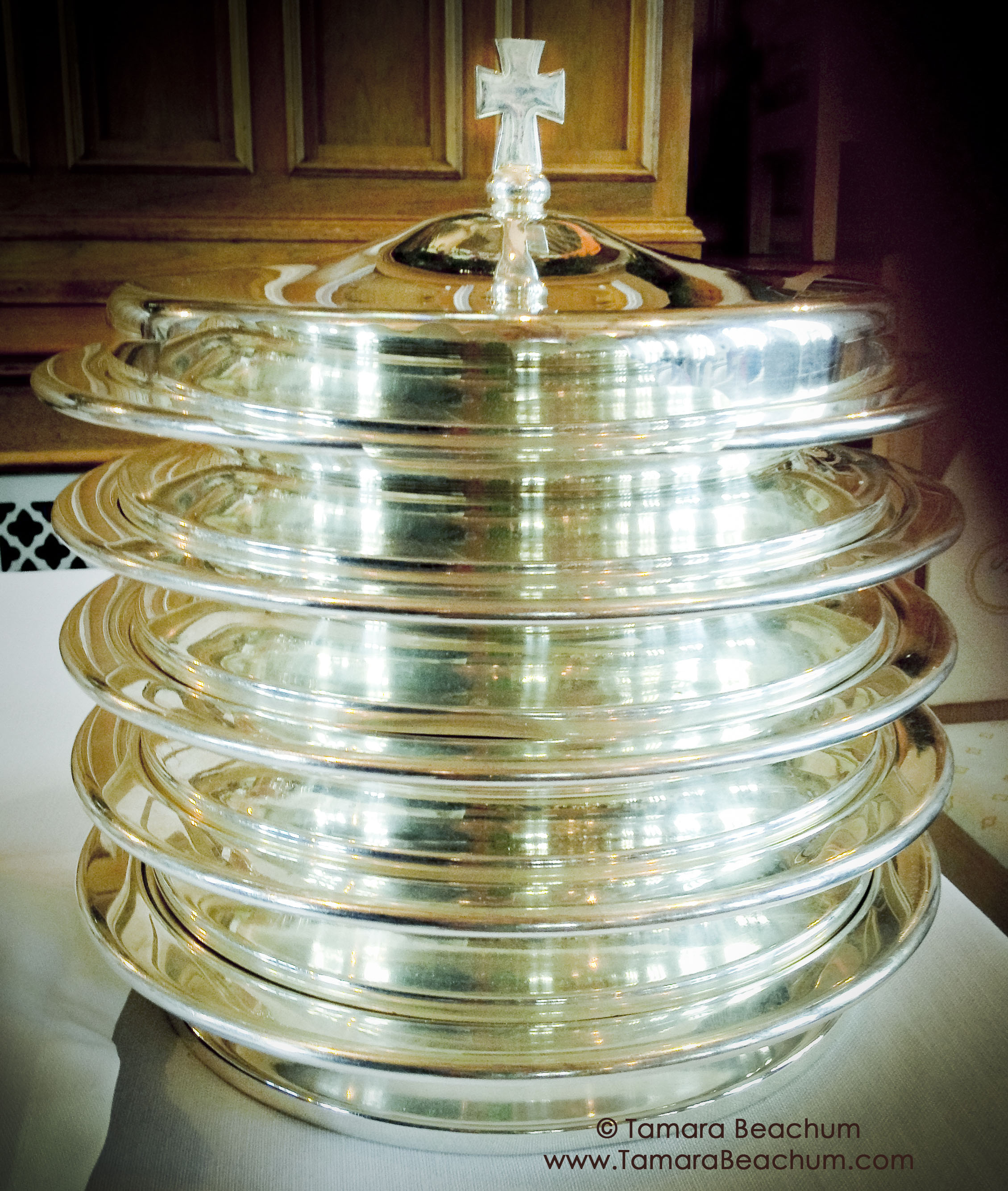 Silver communion plates